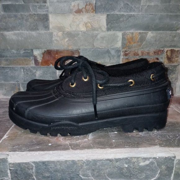 SPERRY Top Sider Black Rubber Duckling Women's STS97711 Shoes 7 Waterproof - Picture 4 of 9